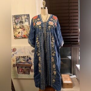 Johnny Was linen midi dress